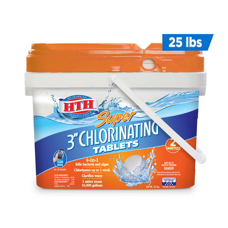 Hth 3" Super Chlorinating Tablets, 25 lbs. 42034